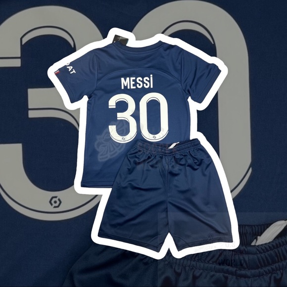 🌟 New 2022 Lionel MESSI #30 PSG Home KIDS Soccer Jersey Kit Paris - Picture 4 of 16